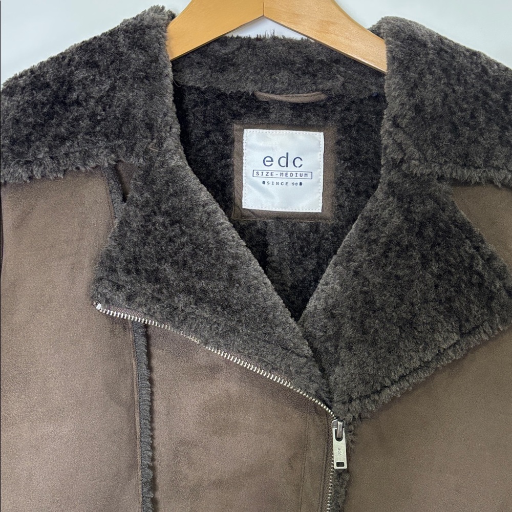 Esprit dark brown Jacket with Charcoal Faux Fur. Perfect for autumn weather.